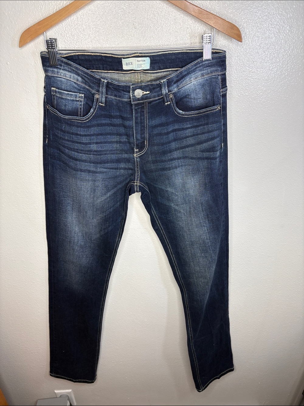 BKE Payton Straight Mid-Rise Universal Fit Jeans Women Size 28x34